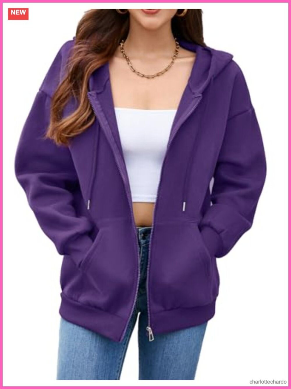 Women's Oversized Zip Up Hoodie Fleece Jacket Winter Coat